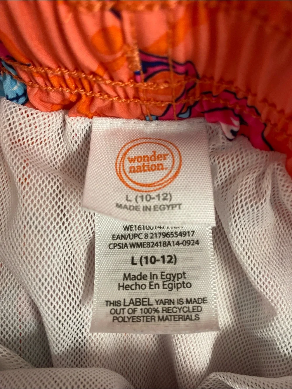 wonder nation Orange and Pink Flamingo Swim Shorts